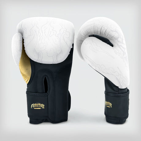 Fumetsu Oni Boxing Gloves White/Black/Gold - back view