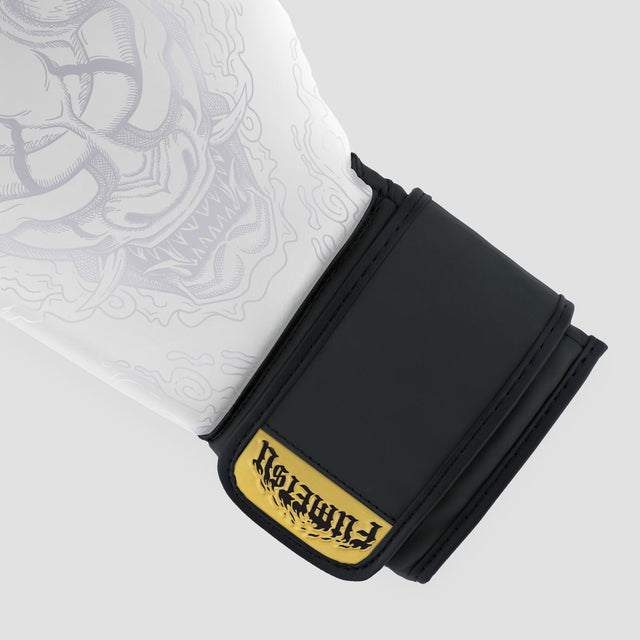 Fumetsu Oni Boxing Gloves White/Black/Gold - side detail