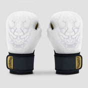 Fumetsu Oni Boxing Gloves White/Black/Gold - front view