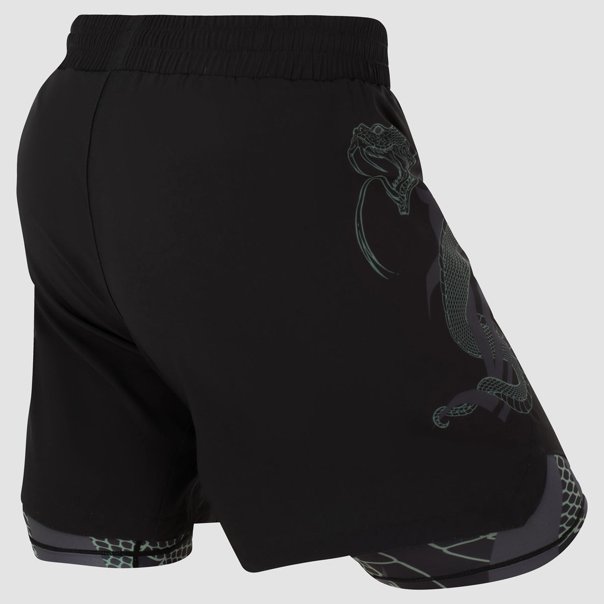 Fumetsu Anaconda Dual Layer Fight Shorts Black/Khaki from Made4Fighters