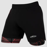 Fumetsu anaconda dubbele laag vecht shorts zwart/rood