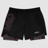 Fumetsu anaconda dubbele laag vecht shorts zwart/rood