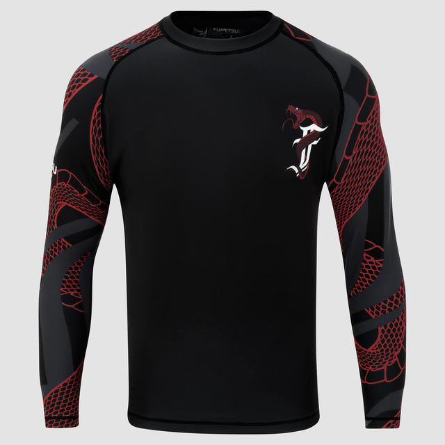 Black/Red Fumetsu Anaconda Long Sleeve Rash Guard   