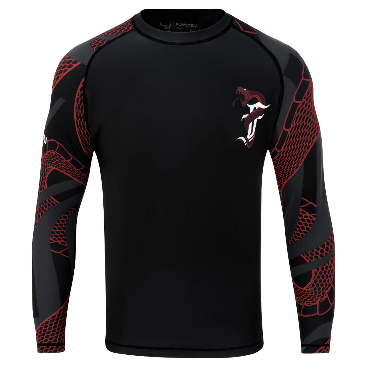 Black/Red Fumetsu Anaconda Womens Long Sleeve Rash Guard   