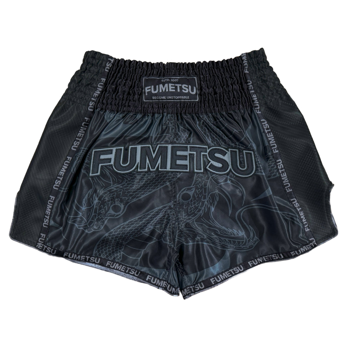 Fumetsu anaconda muay thai pantalones cortos negros/negros