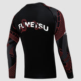 Black/Red Fumetsu Anaconda Womens Long Sleeve Rash Guard   