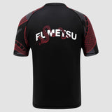 Black/Red Fumetsu Anaconda Womens Short Sleeve Rash Guard   