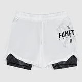 Fumetsu Berserker Dual Layer Fight Shorts White/Black