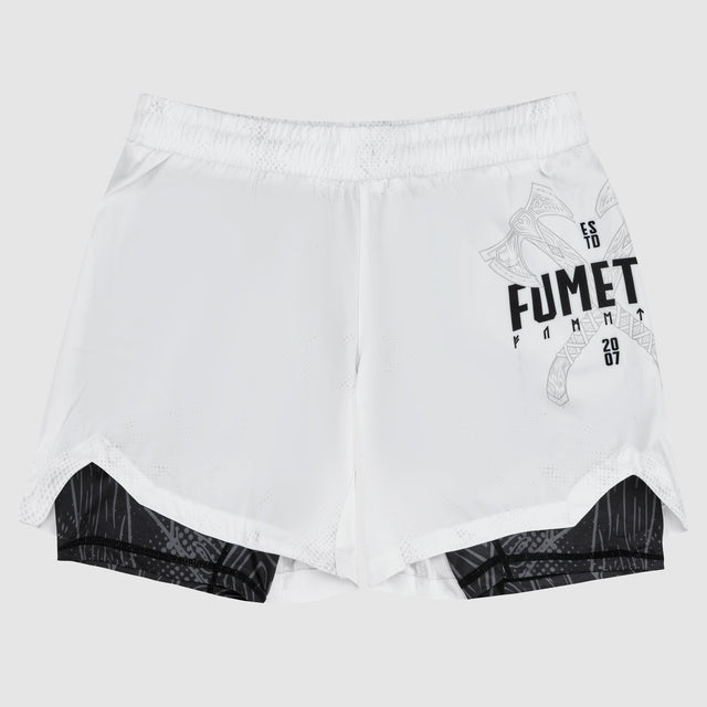 Fumetsu Berserker Dual Layer Fight Shorts White/Black