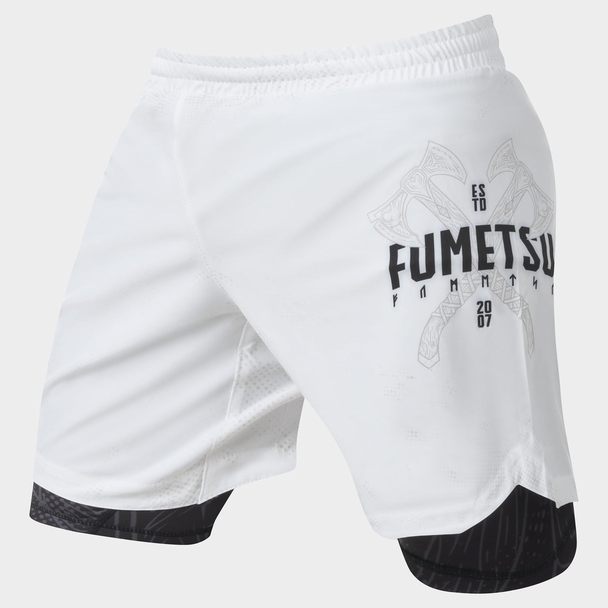 Fumetsu Berserker Dual Layer Fight Shorts White/Black