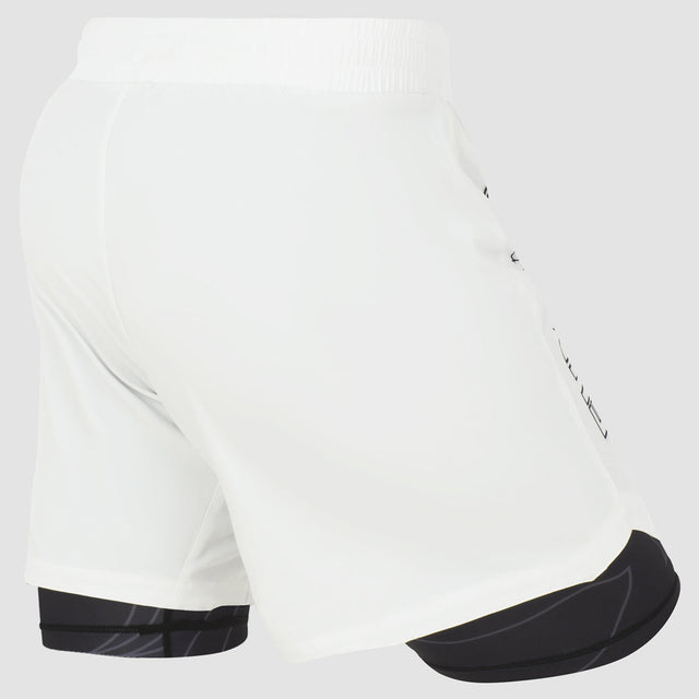Fumetsu Icon Dual Layer Fight Shorts White/Black
