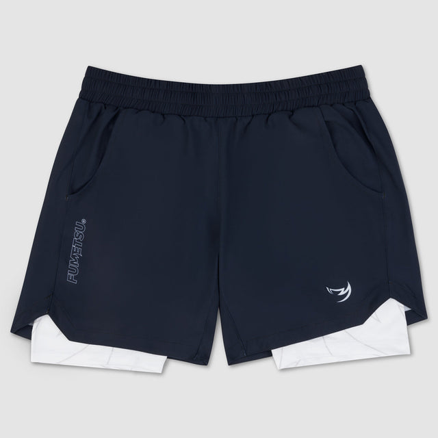 Fumetsu Icon Dual Layer Training Shorts Navy/White