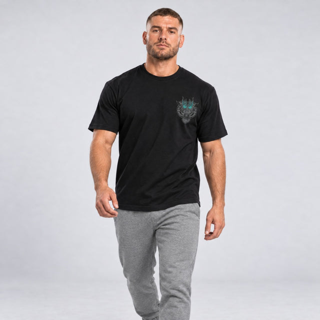 Fumetsu Inked - Tiger T-Shirt Black/Grey/Teal Lifestyle 3