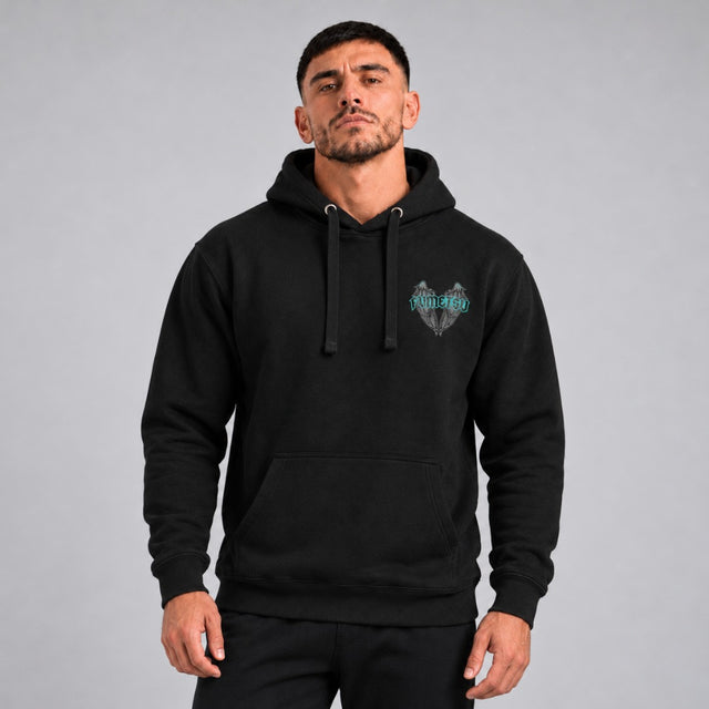 Fumetsu Inked - Wings Hoodie Black/Teal Lifestyle 4