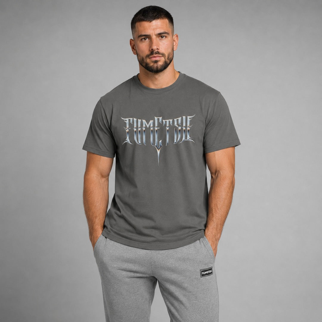 Fumetsu Brushed Metal T-Shirt CharcoalLifestyle 1