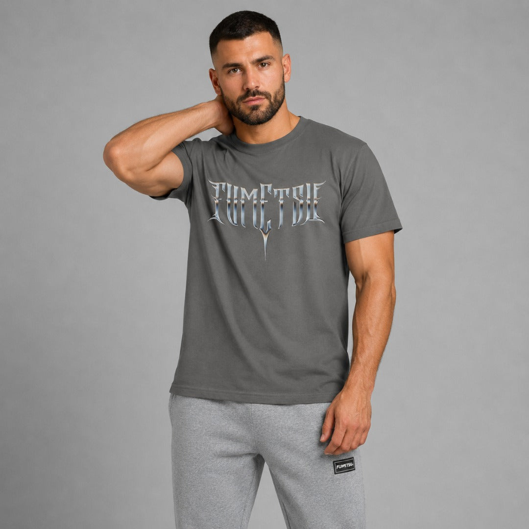 Fumetsu Brushed Metal T-Shirt CharcoalLifestyle 2