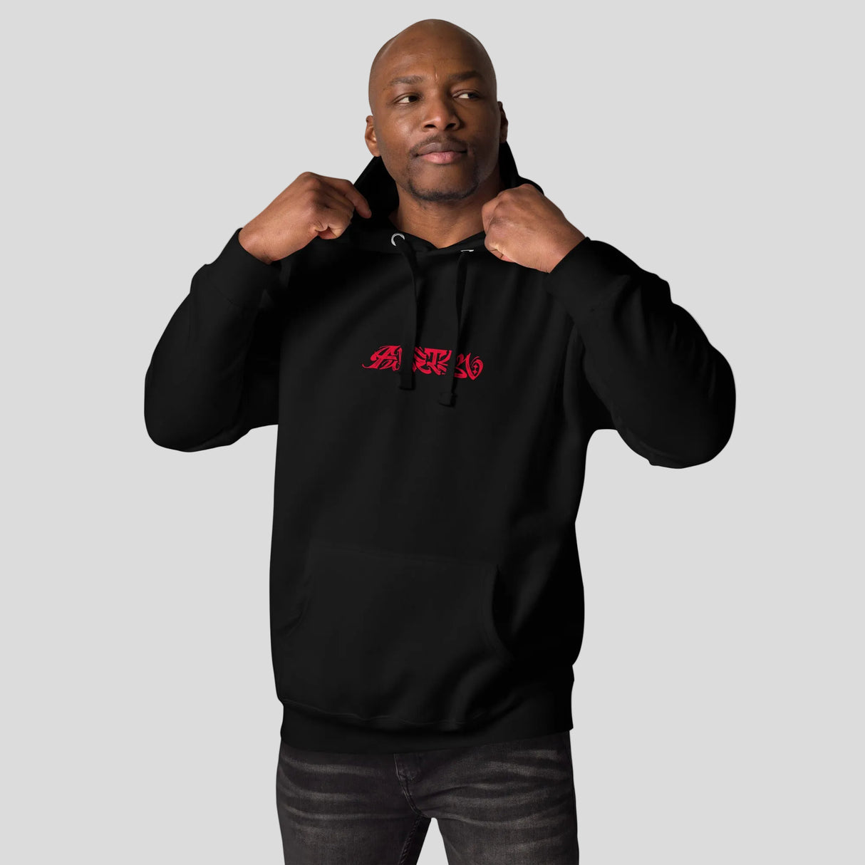 Fumetsu Ikigai Hoodie Black/Red Back Lifestyle
