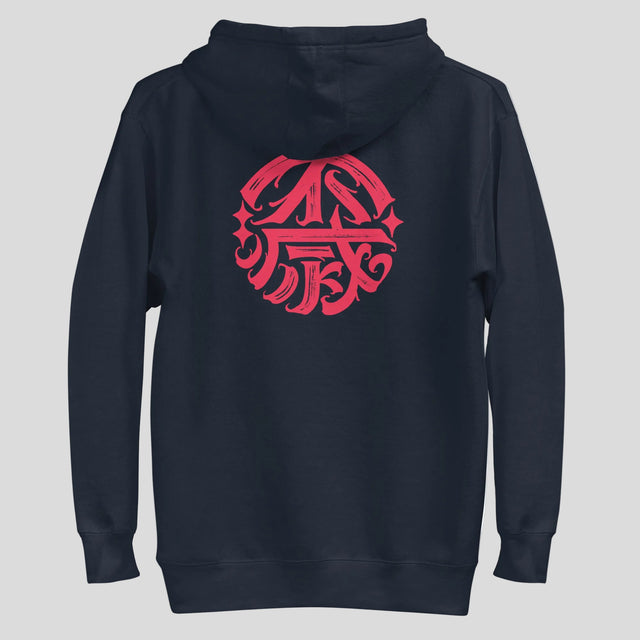 Fumetsu Ikigai Hoodie Navy/Red Back