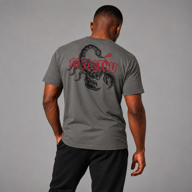 Fumetsu Inked - Scorpion T-Shirt Charcoal/Red Back