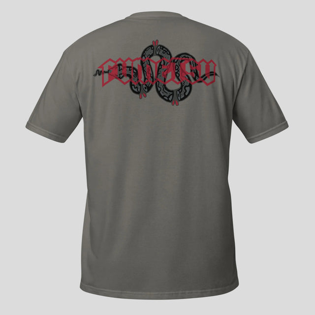 Fumetsu Inked - Snake T-Shirt Charcoal/Red Back