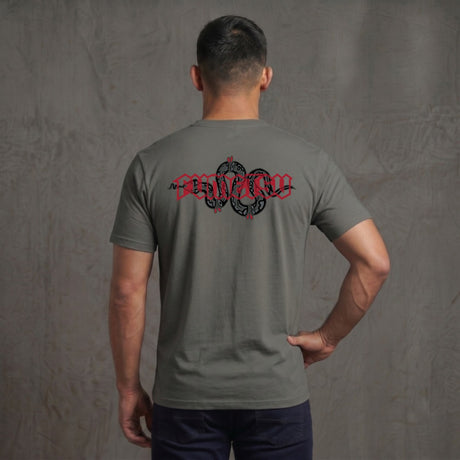 Fumetsu Inked - Snake T-Shirt Charcoal/Red Lifestyle