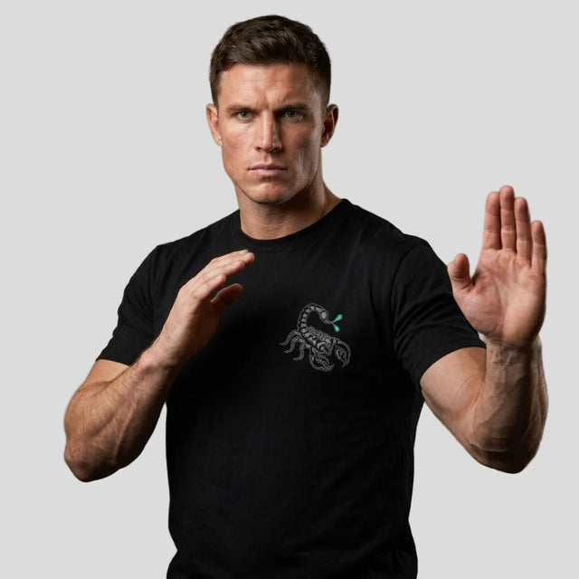 Fumetsu Inked Scorpion T-Shirt Black/Grey/Teal Lifestyle