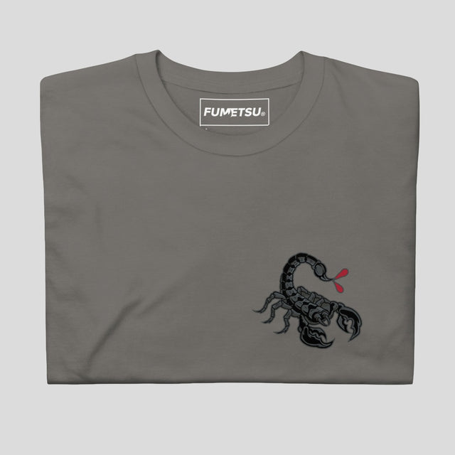 Fumetsu Inked Scorpion T-Shirt Charcoal/Red Folded