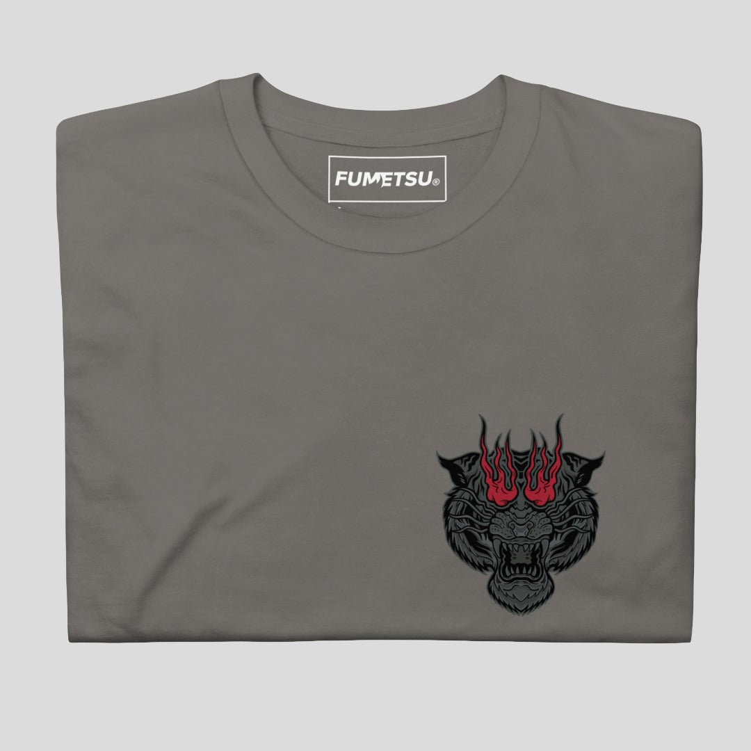 Fumetsu Inked Tiger T-Shirt Charcoal/Red Folded