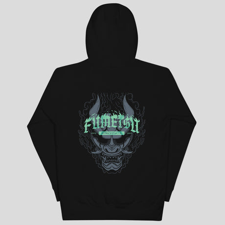 Fumetsu Oni Demon Hoodie Black/Blue Back