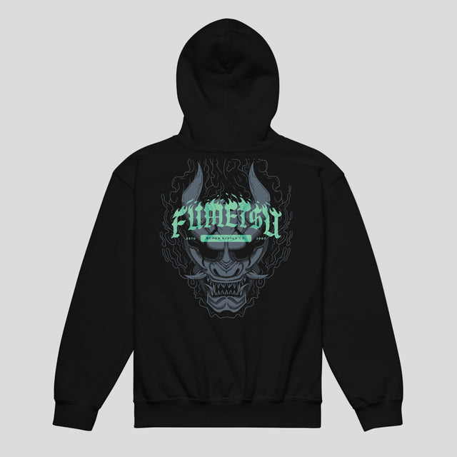 Fumetsu Oni Demon Kids Hoodie Black/Blue Back