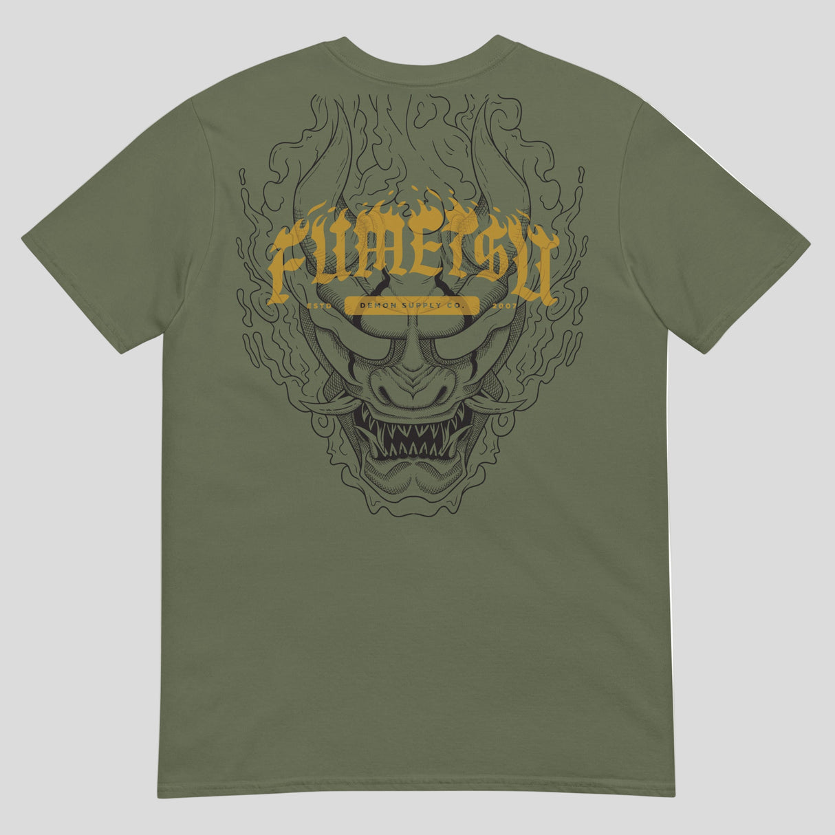 Fumetsu Oni Demon T-Shirt Khaki Back