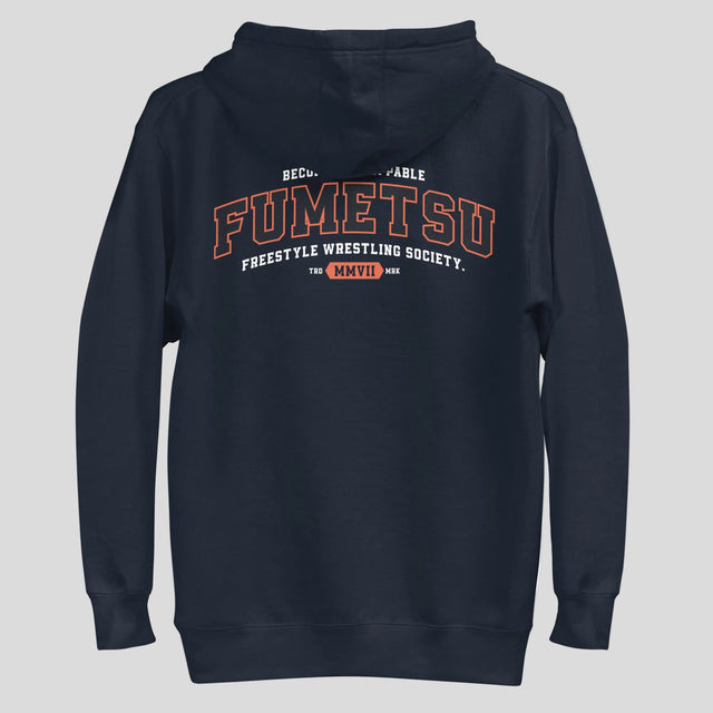 Fumetsu Varsity Hoodie Navy Back