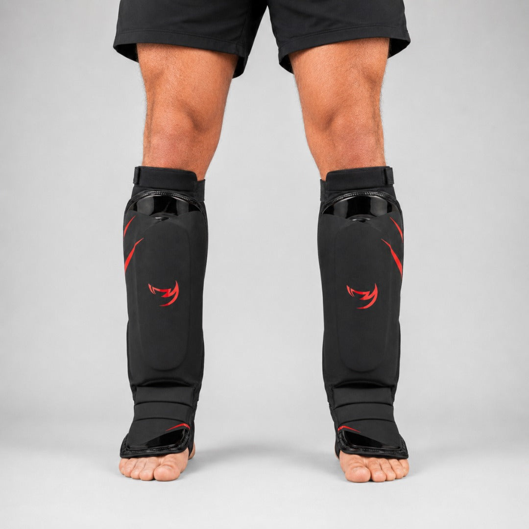 Fumetsu Ghost S3 MMA Shin Guards Black/Red Lifestyle 4