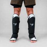 Fumetsu Ghost S3 Thai Shin Guards Black/White Lifestyle 1