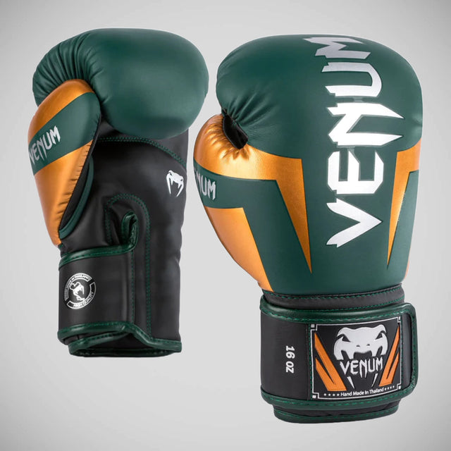 Venum Elite Boxing Gloves Green/Bronze/Silver