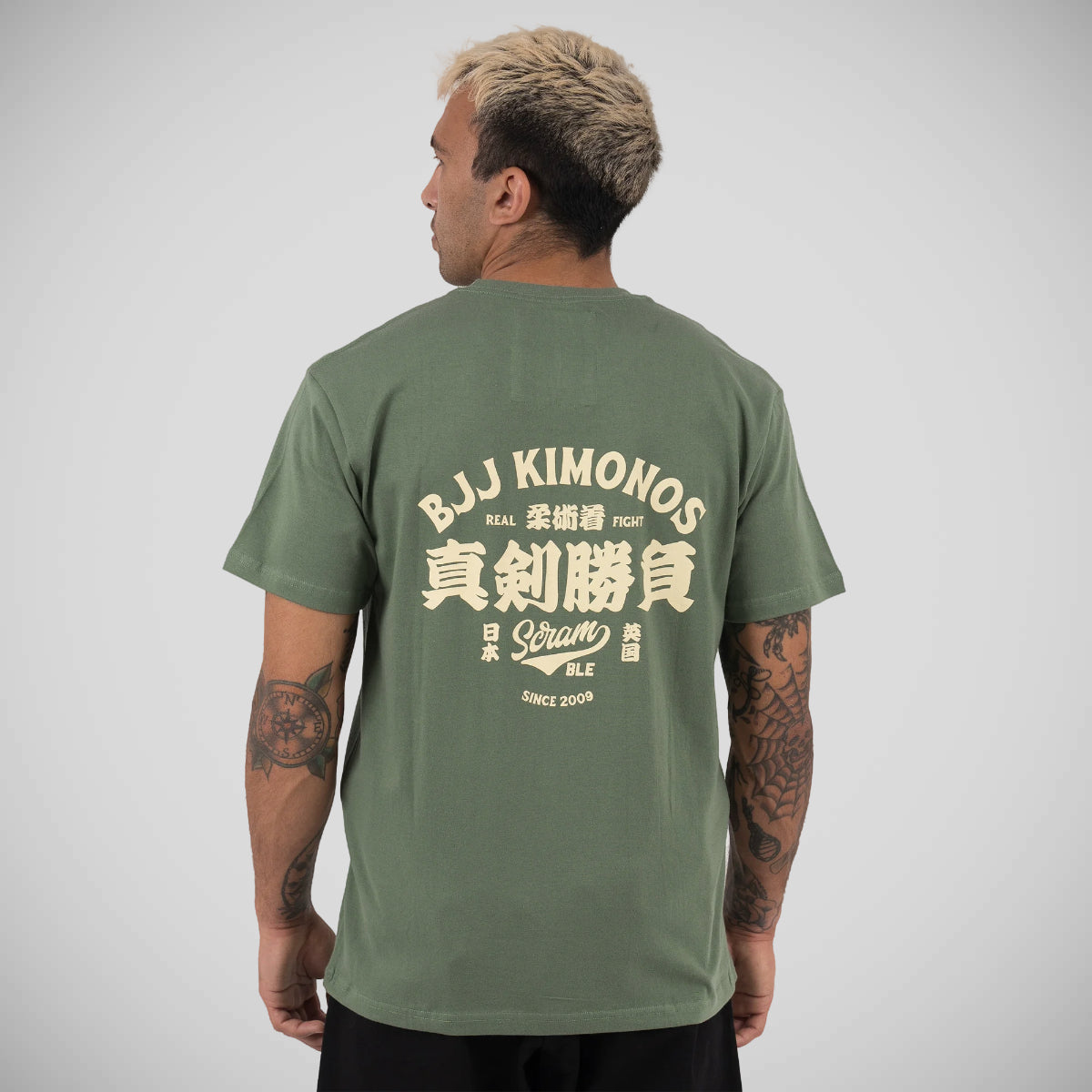 Släng kimonoetiketten t-shirt grön