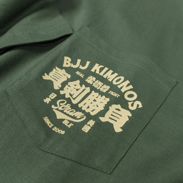 Scramble Kimono Label T-Shirt Green