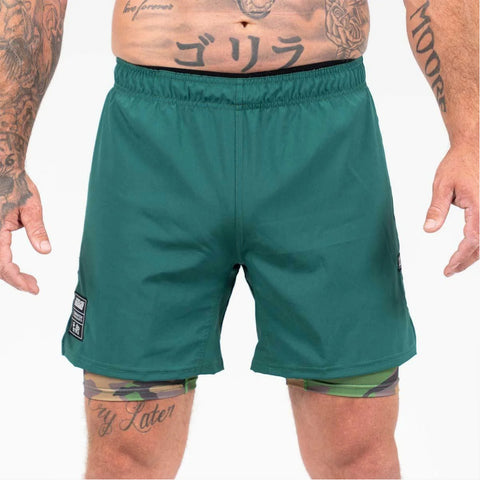 Green/Woodland Camo Scramble Combination Shorts