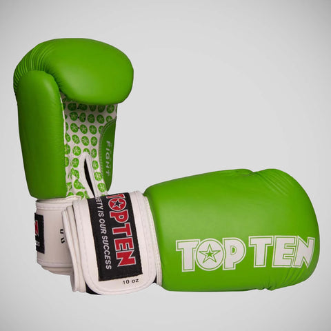 Green/White Top Ten Fight Boxing Gloves