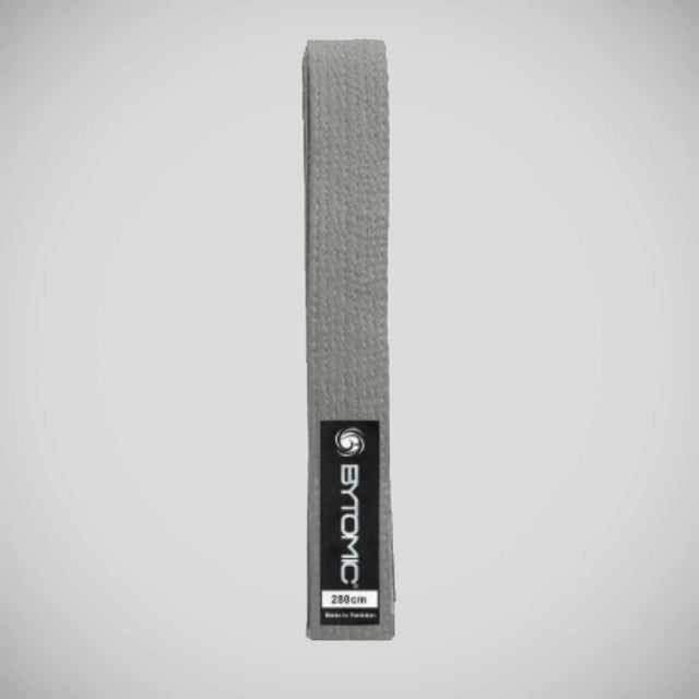 Grey Bytomic Solid Colour Martial Arts Belt   