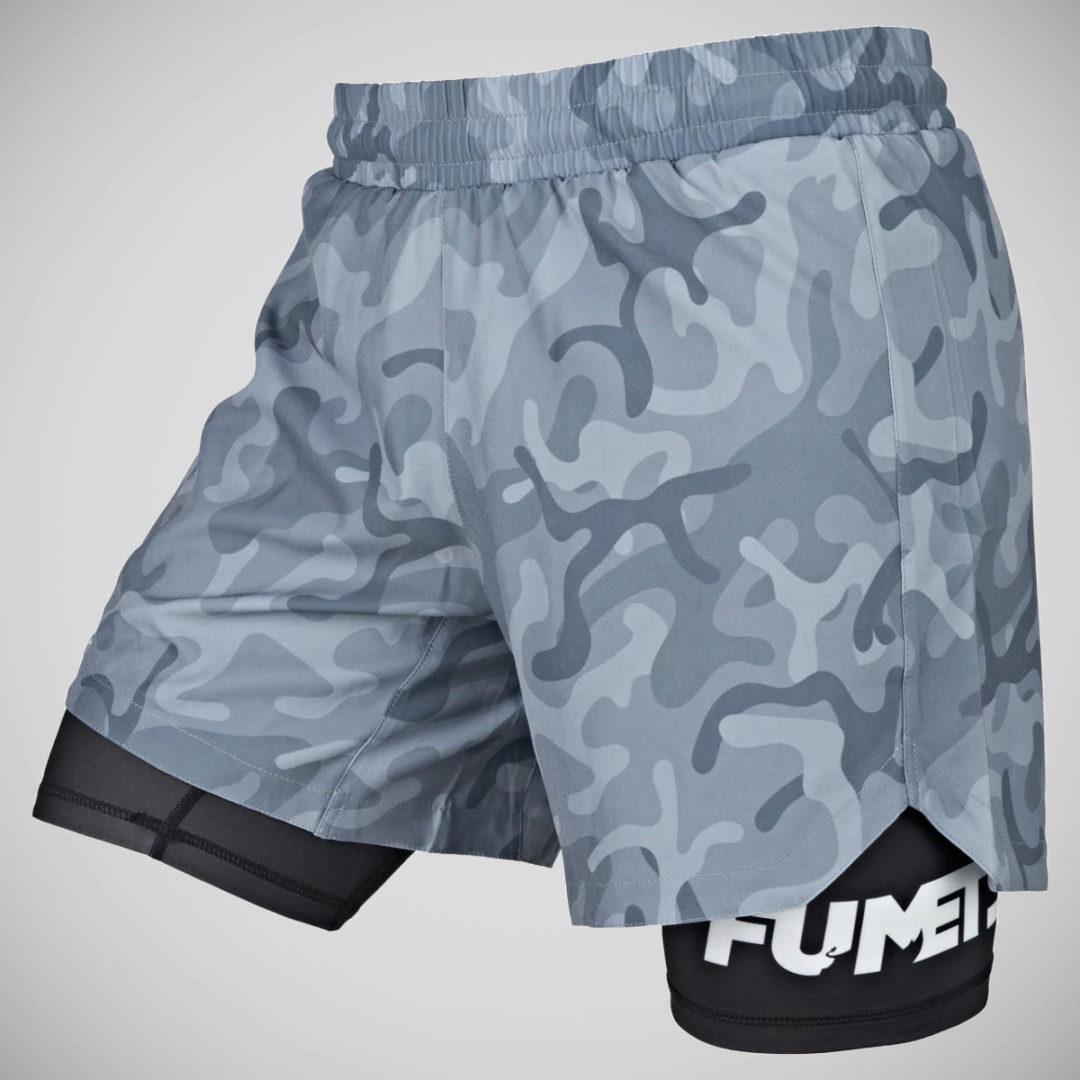 Grey Camo/Black Fumetsu Dual Layer Fight Shorts   