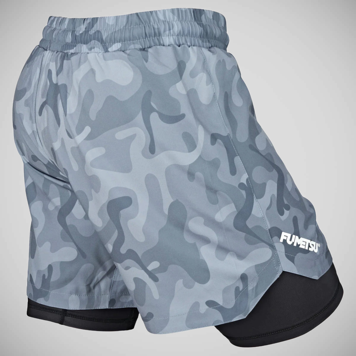 Grey Camo/Black Fumetsu Dual Layer Fight Shorts   