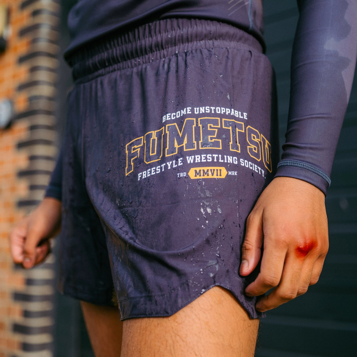 Fumetsu varsity V-Lite Fight Shorts Grey