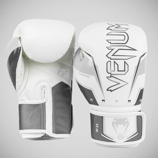 Grey/White Venum Elite Evo Boxing Gloves