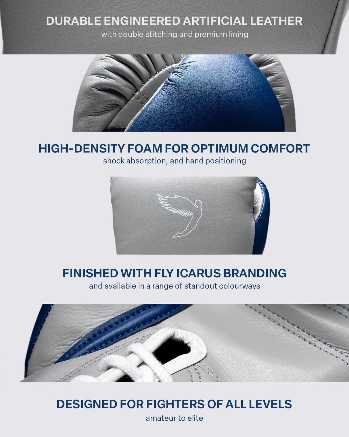 Fly Superlace Pro X 2 Boxing Gloves Grey/Space Blue