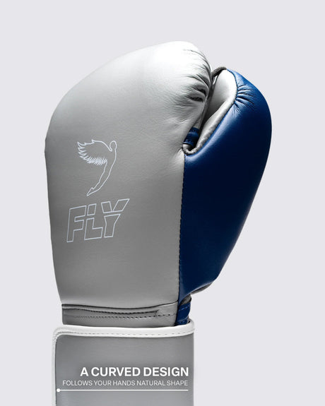 Fly Superloop Pro X 2 Boxing Gloves Grey/Space Blue
