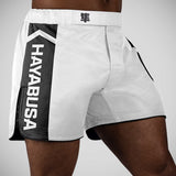 Hayabusa-Ikone mitten im Oberschenkel MMA Shorts Weiß/Schwarz