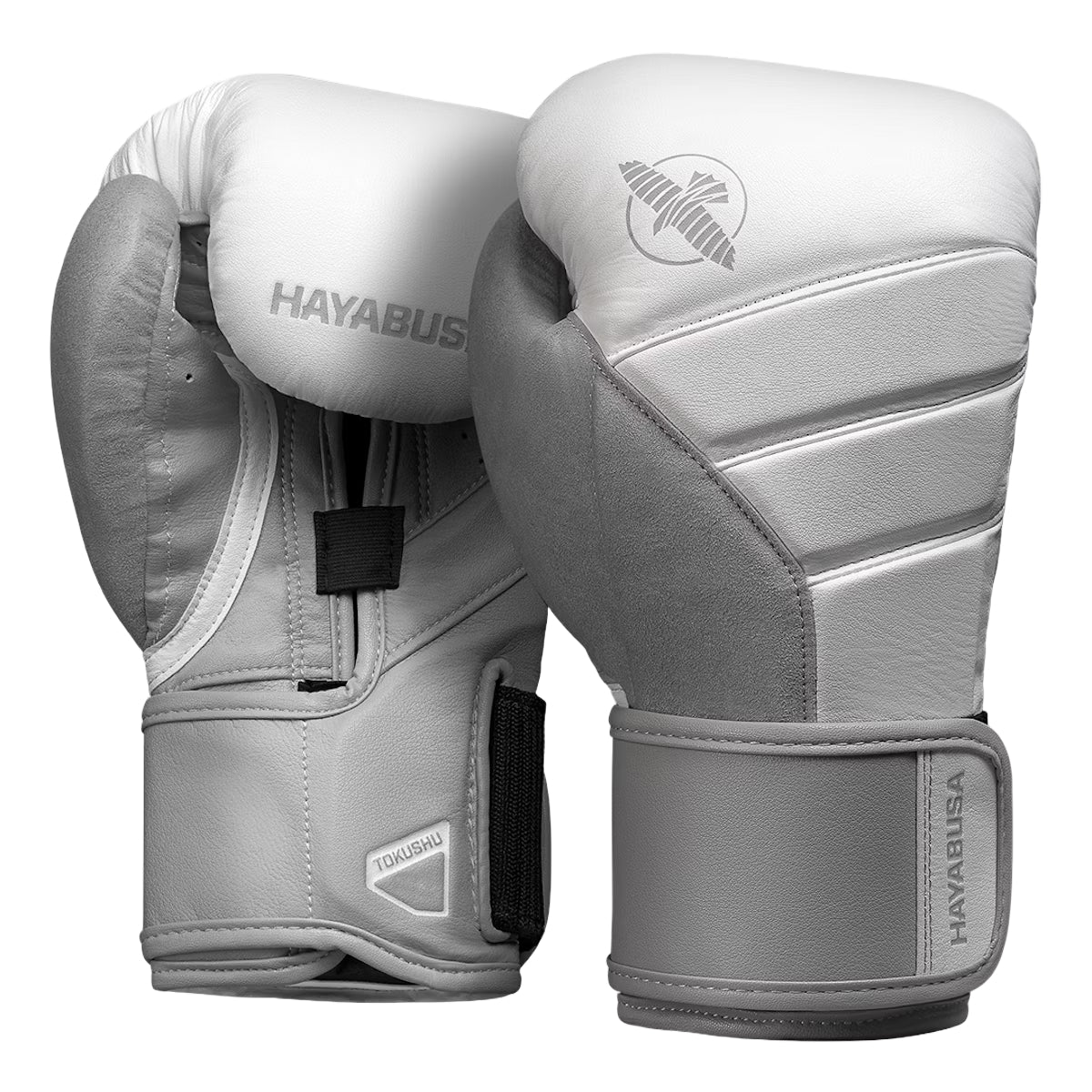 Hayabusa T3 Boxing Gloves White/Grey from Made4Fighters