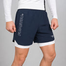 Fumetsu Icon Dual Layer Fight Shorts Navy/White