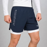 Icon Dual Layer Fight Shorts Navy/White Hero Image